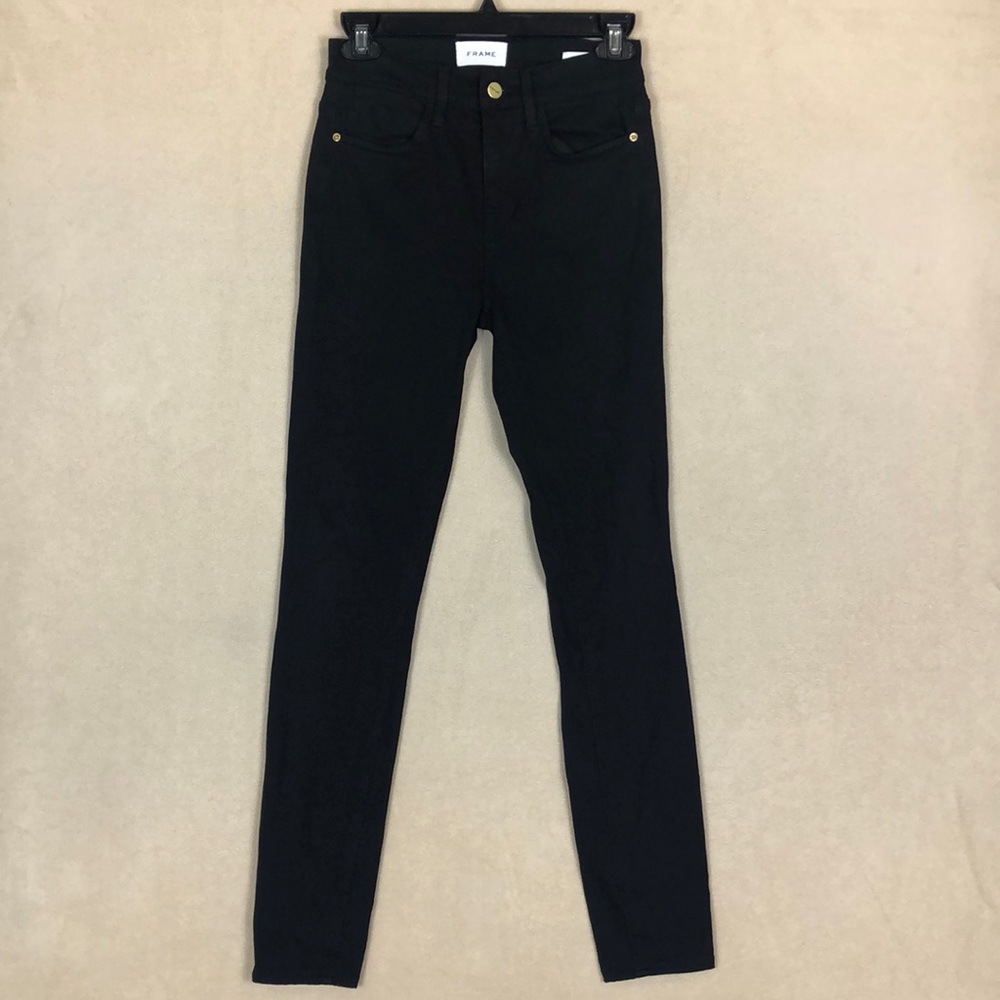 Frame Le High Skinny High Rise Black‎ Zipper Fly Jeans Women’s size 25